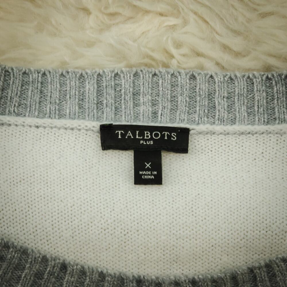 Talbots Plus Size 0x Rainbow Stripe Print Crew Ne… - image 3